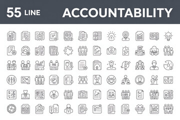 Vector set of business web icons for computer, mobile, and social media sign and symbol collection