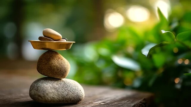 Symbol for balance between physical and mental health faceless wellness visualization defocused equilibrium background holistic health mind body connection integrated