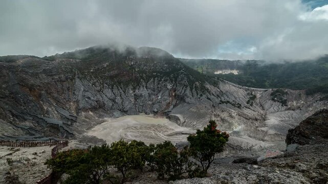 Tangkuban Perahu Volcano Landscape in West Java