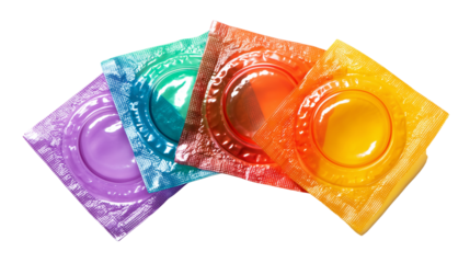 Close-up of tableware, paper cups, straws, and festive napkins for a patio party transparent png background. Ai generated