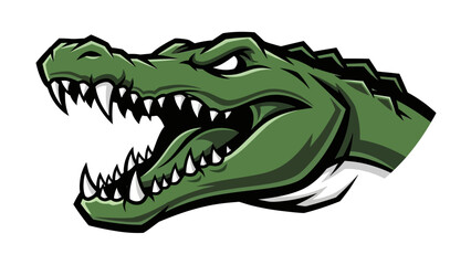 Green Alligator Head with Open Mouth.