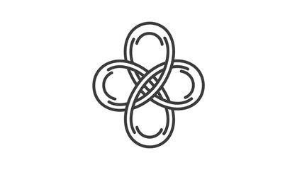 Black Celtic Knotwork Design Element Illustration.