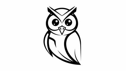 Black and White Owl Illustration Design.