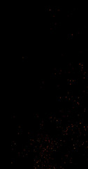 Realistic fire sparks flying through the air, isolated on a black background. Perfect as a cinematic VFX overlay, fire particles effect or visual element.