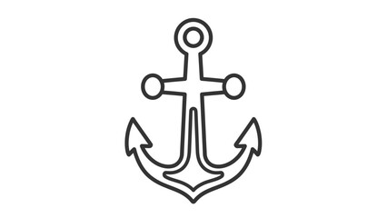 Simple Black and White Anchor Illustration.