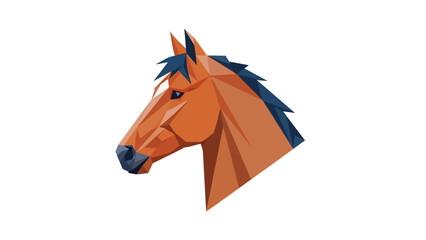 Low Poly Geometric Horse Head Illustration.