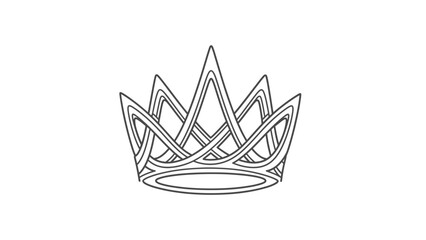 Black and White Crown Illustration Design.