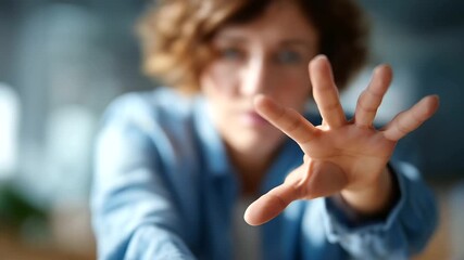 Faceless woman giving hands to camera defocused help concept background self help visualization mental health support reaching out gesture assistance seeking psychological