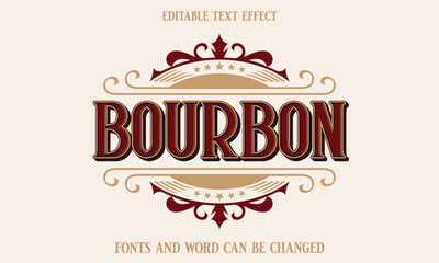 Bourbon vintage editable text effect