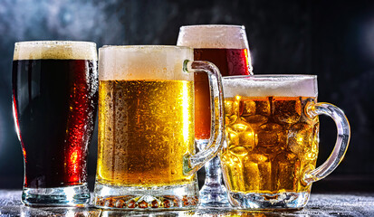  Glasses with different sorts of beer