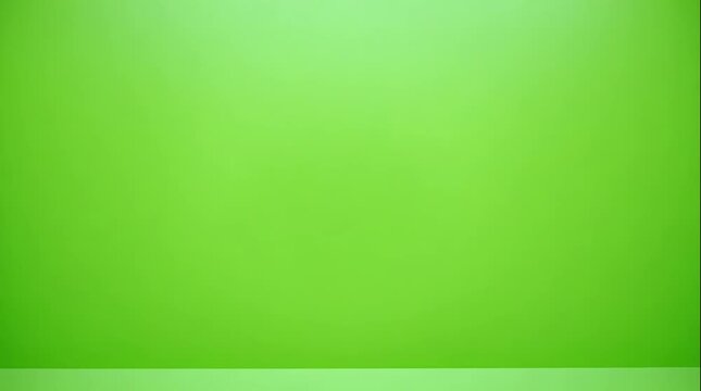 presenting a minimal bright green stage with a raised platform in a clean studio