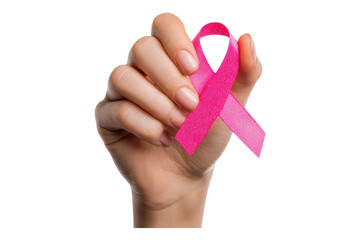 Empowering Breast Cancer Awareness Concept Featuring Pink Ribbon