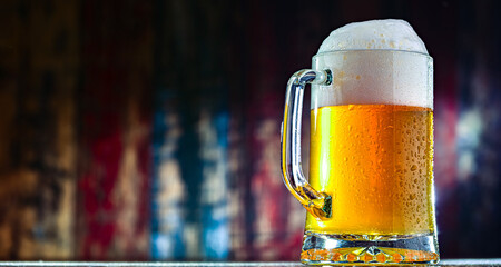 A mug of pale lager beer