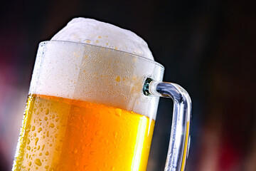 A mug of pale lager beer