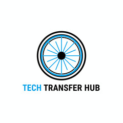 Obraz premium Modern Technology Bicycle Wheel Hub Logo