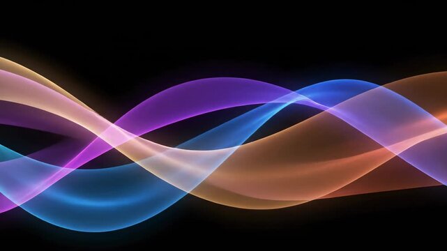 Elegant abstract background featuring thin, colorful bands of luminous sinuous gradients smoothly passing and shifting creating a vibrant texture shifting, background, backdrop