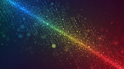 Vibrant shimmering light streaks on dark background, abstract gradient effect