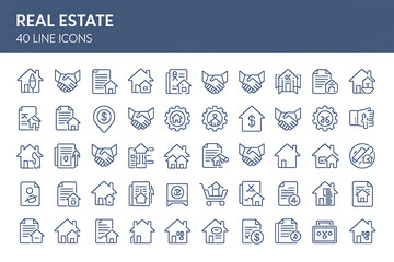 Flat design vector icon set for web and mobile applications including business, network, and social media symbols