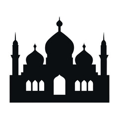 Minimalist silhouette of an islamic mosque skyline design for architectural and cultural projects
