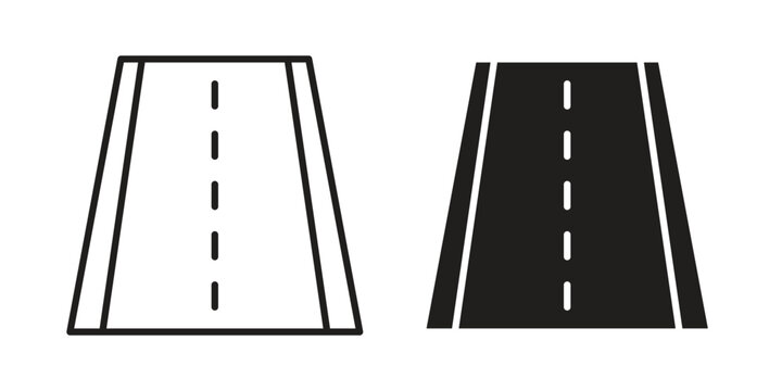 Road icon flat and stroke collection for ui ux work.