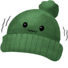 추위에 떠는 털모자