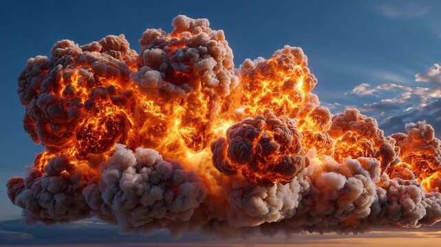 Explosion of Intensity: Witness the raw, untamed power of a colossal explosion. A dramatic depiction of the explosive force. A display of nature's formidable ability.