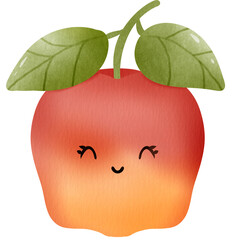 Red apple with leaf