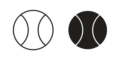 Tennis icon set. Outline symbol editable.
