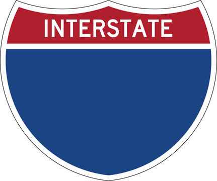Interstate Blank Number Sign Editable Design Vector