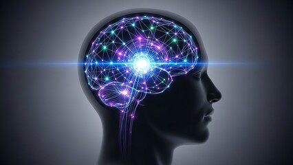 Fototapeta premium Brain Power - Neural Network and Artificial Intelligence Concept.