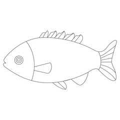 Simple Outline Drawing of a Fish