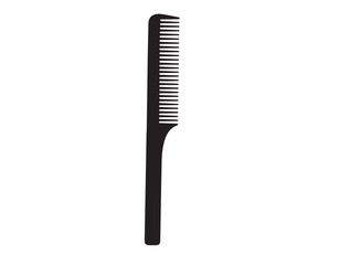 Classic Straight Comb in silhouette pure white background.