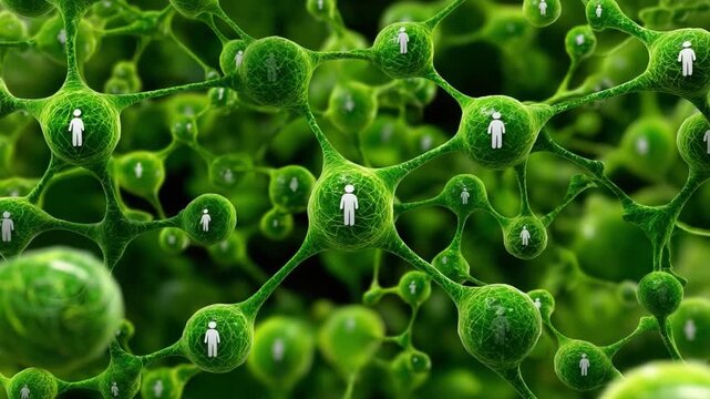 Network of Human Connections: Illustrates a complex network of interconnected nodes, each representing a individual, symbolizing human connections and the power of networking in a modern world.