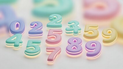 Pastel Numbers - A Colorful Collection for Learning and Design.