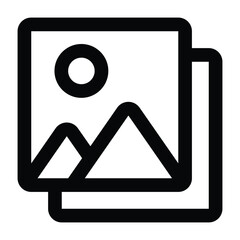 Minimal outline illustration of photo frames using black stroke style. Designed for travel memories, photography galleries, tourism content, and visual storytelling layouts.