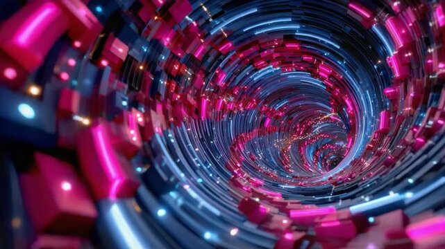 Digital Vortex: A vibrant display of a digital vortex, showcasing the complexities and dynamics of digital information flow with eye-catching aesthetics and technological innovation.