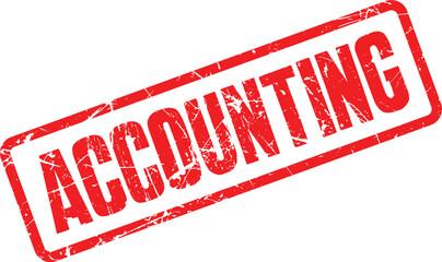 Red accounting stamp imprint isolated on white background