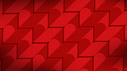 Heart background. Modern and minimalist heart pattern background with red and pink heart lines. Printable and vectorially for Valentine's Day