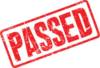Transparent image of a red 'PASSED' stamp for certification or approval