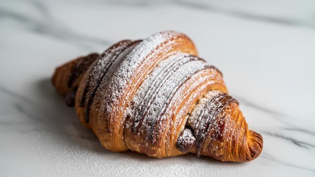 Chocolate Croissant with Sugar Sifter.
