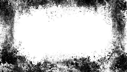 Obraz premium Creative grunge border frame illustration featuring splashed ink rough banner background. old grunge frame vintage paper texture.