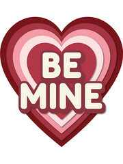 Be Mine Layered Heart Valentine Icon