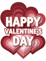 Happy Valentines Day Layered Heart