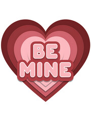 Be Mine Stacked Heart Valentine Icon
