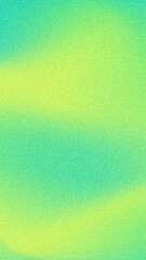 Vertical blurry grainy background with gradient turquoise green and fluorescent yellow. Fresh color background with noise texture, design for banner or social media.