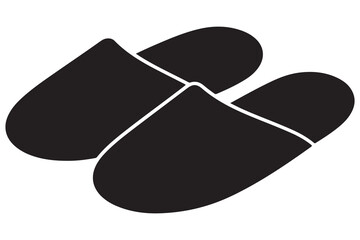 Minimal slipper silhouette icon in black and white
