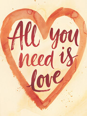 All You Need Is Love Painted Heart