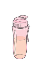 Reusable Pink Water Bottle Vector Illustration, Cute and Minimal Design / Botol minum