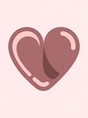 Glossy Pink Heart Illustration