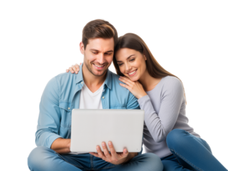 Couple Sharing a Laptop – A Warm Moment of Connection and Collaboration

